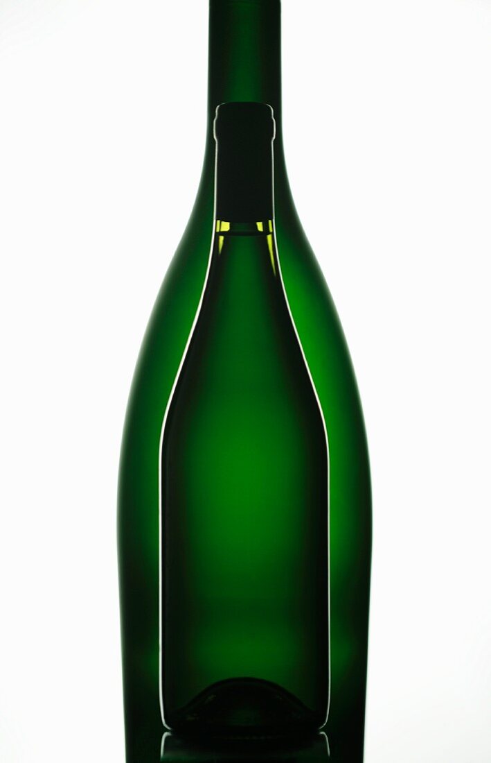 A green wine bottle