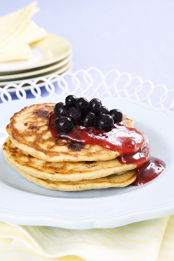 Pancakes mit Heidelbeeren