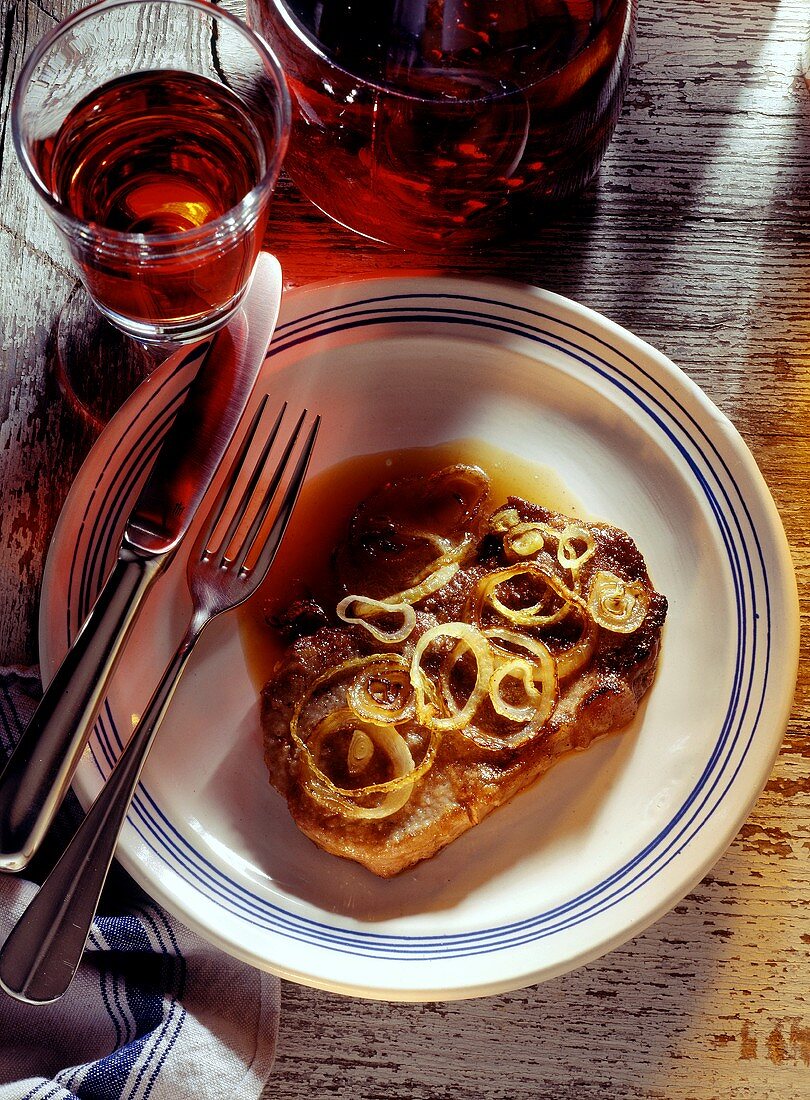 Eine Scheibe Zwiebelrostbraten