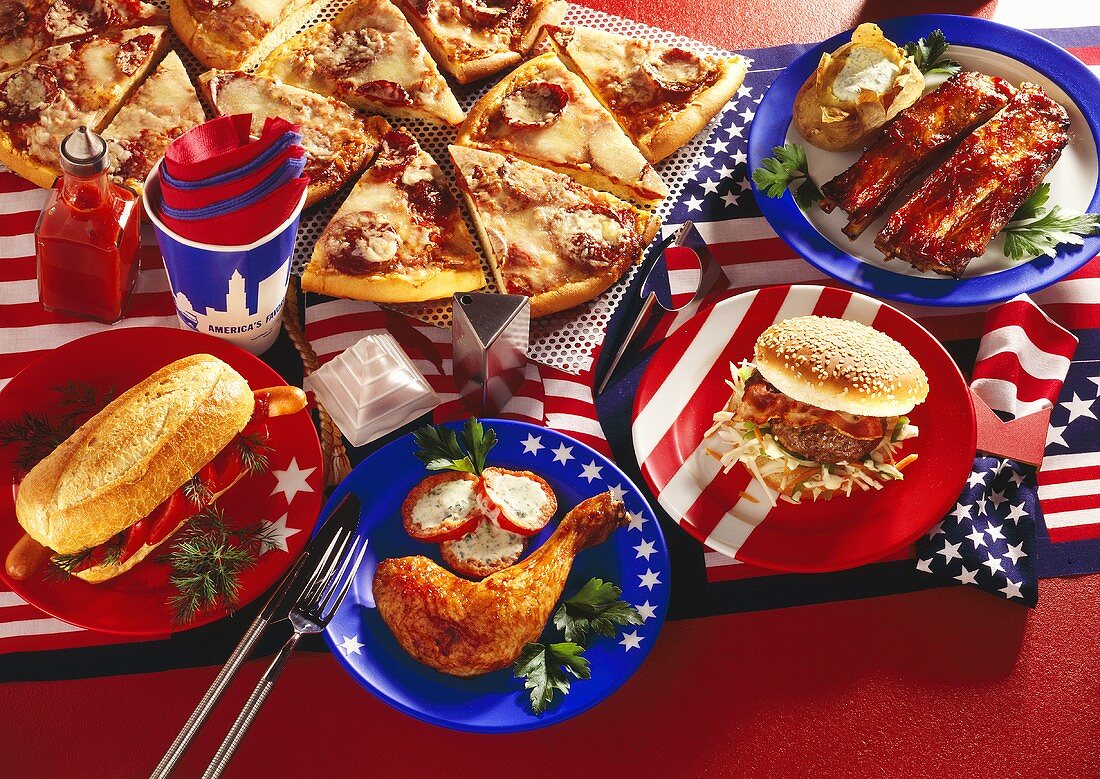 American Food: Hot Dogs; Pizza; Hamburger