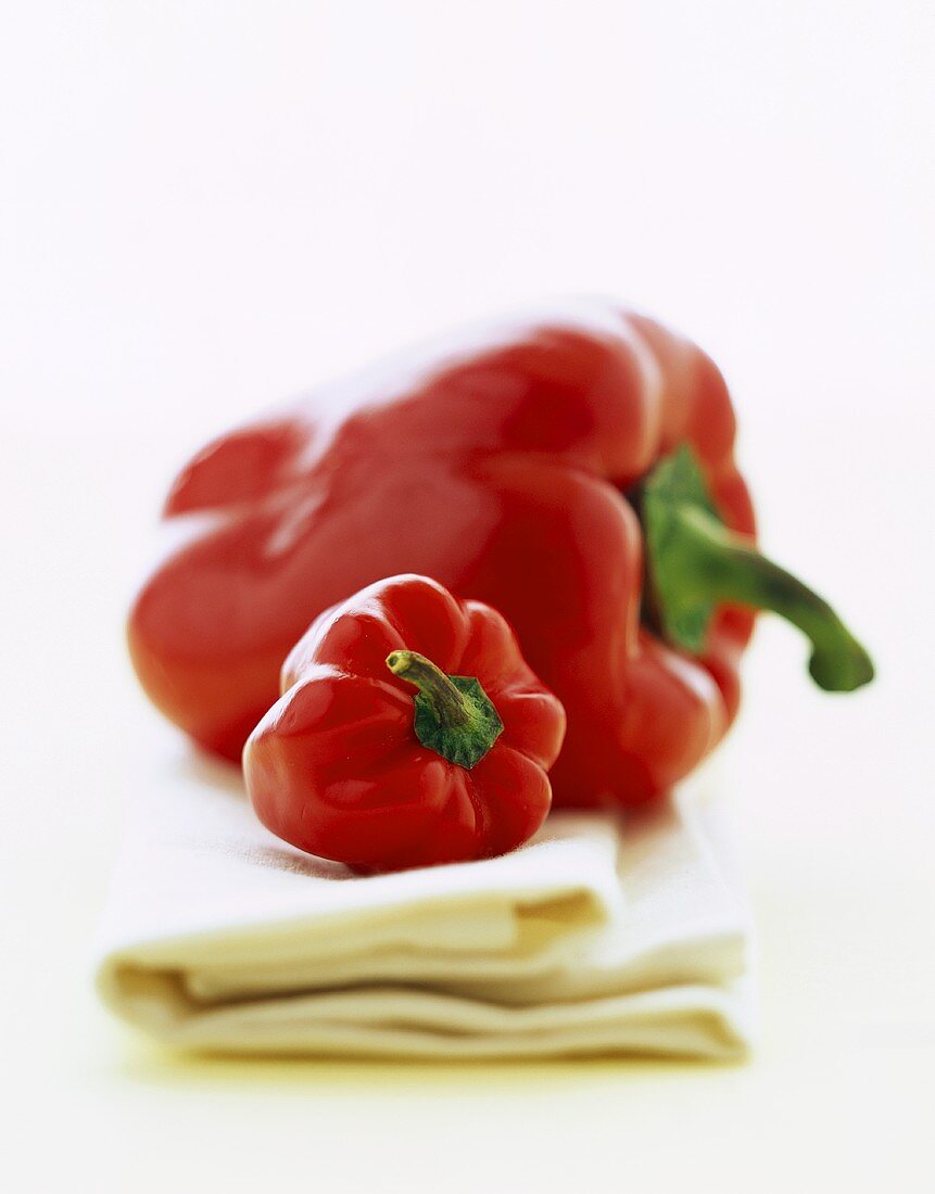 Red peppers on napkin