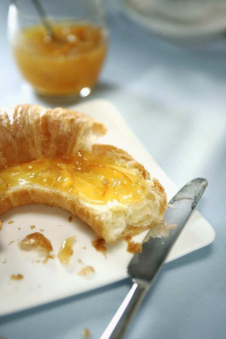 Croissant with orange marmalade