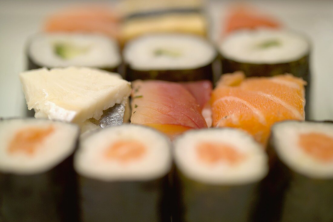 Verschiedene Sushi