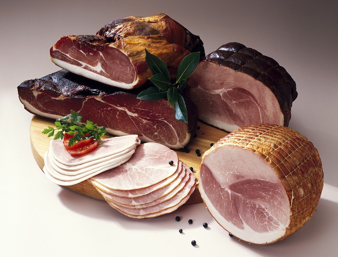 Various types of ham (from Germany)