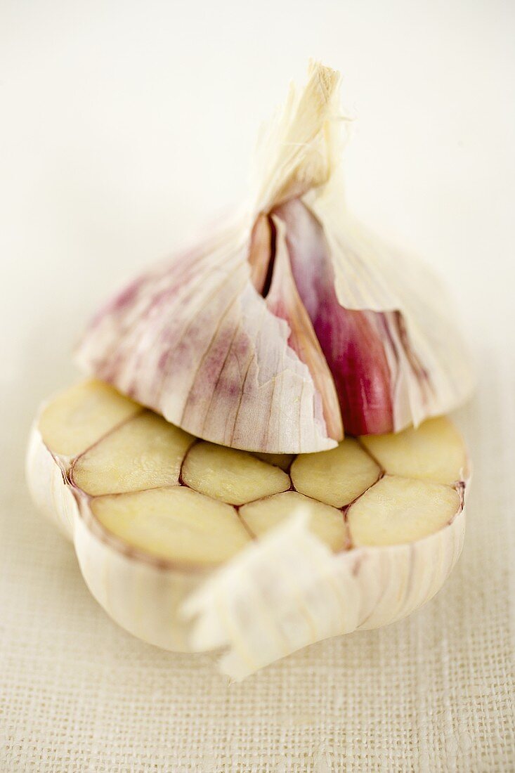 Garlic bulb, cut in half