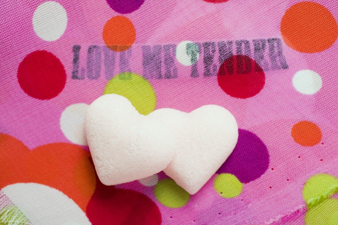 Two sugar hearts for Valentine's Day