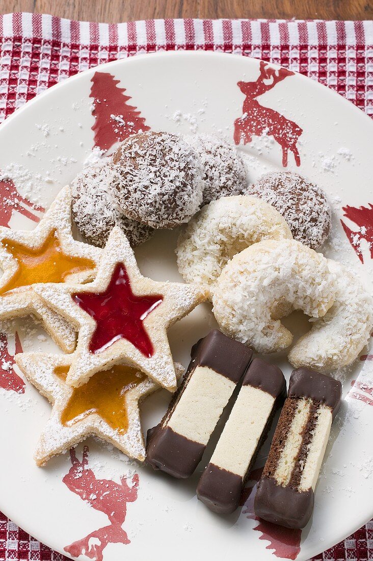 Assorted Christmas biscuits on a plate