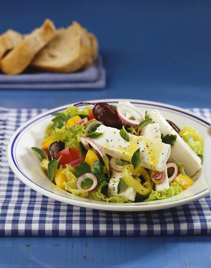 Greek salad with sheep's cheese