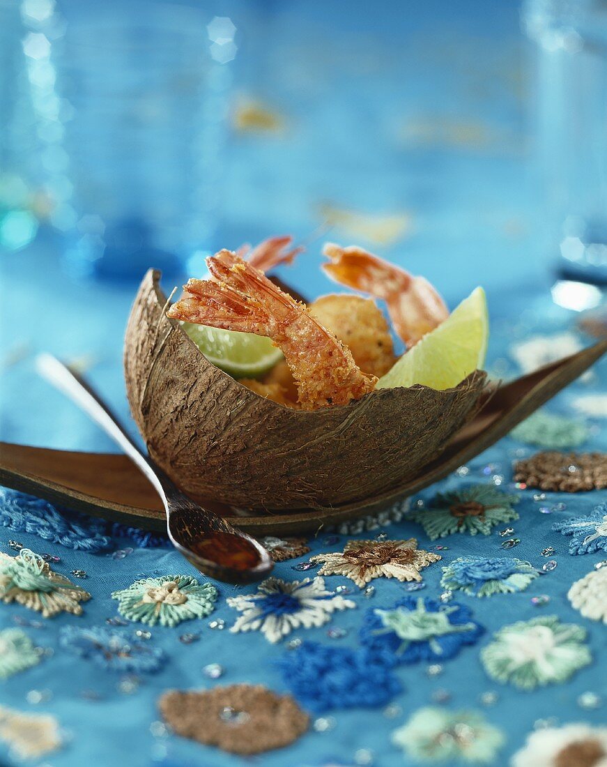 Prawns with coconut and lime (Caribbean)