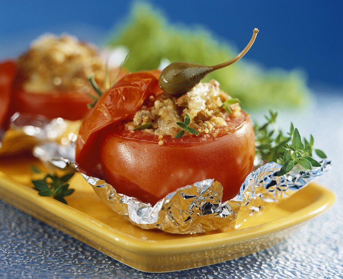 Stuffed tomatoes baked in foil