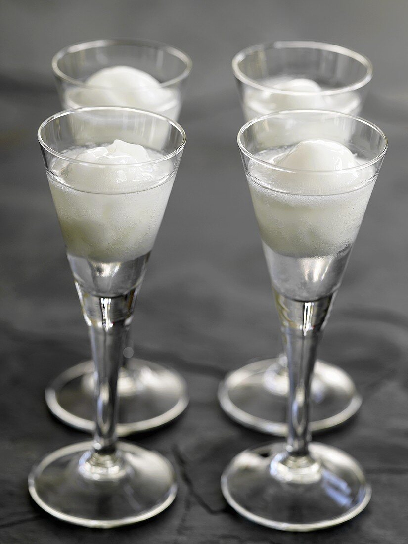 Vodka with lemon ice cream