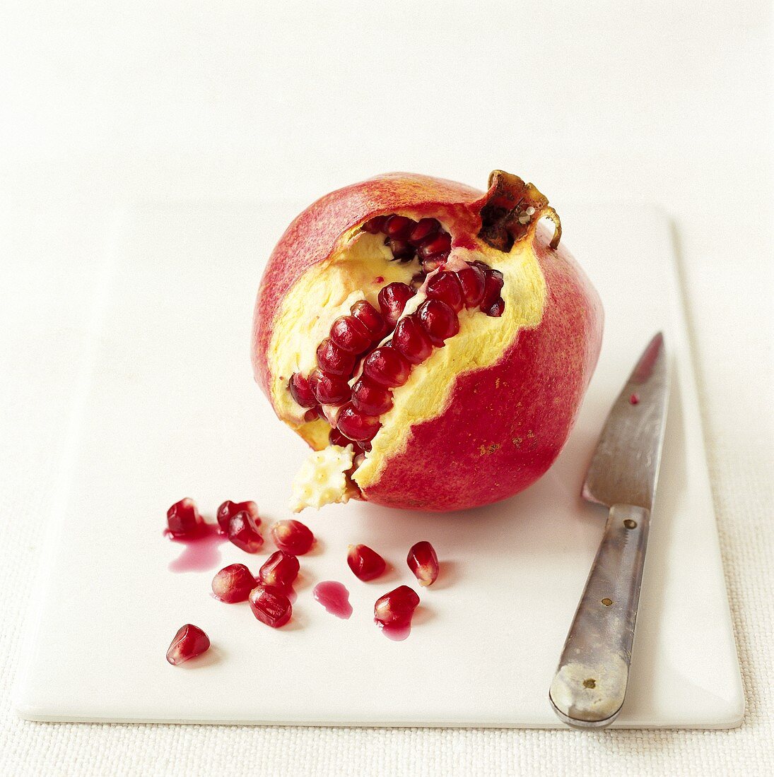 A pomegranate, cut open