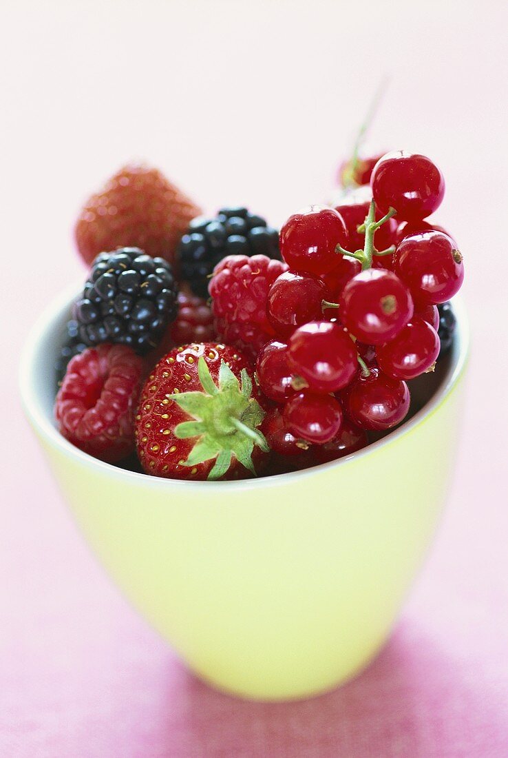 Fresh berries in a small bowl