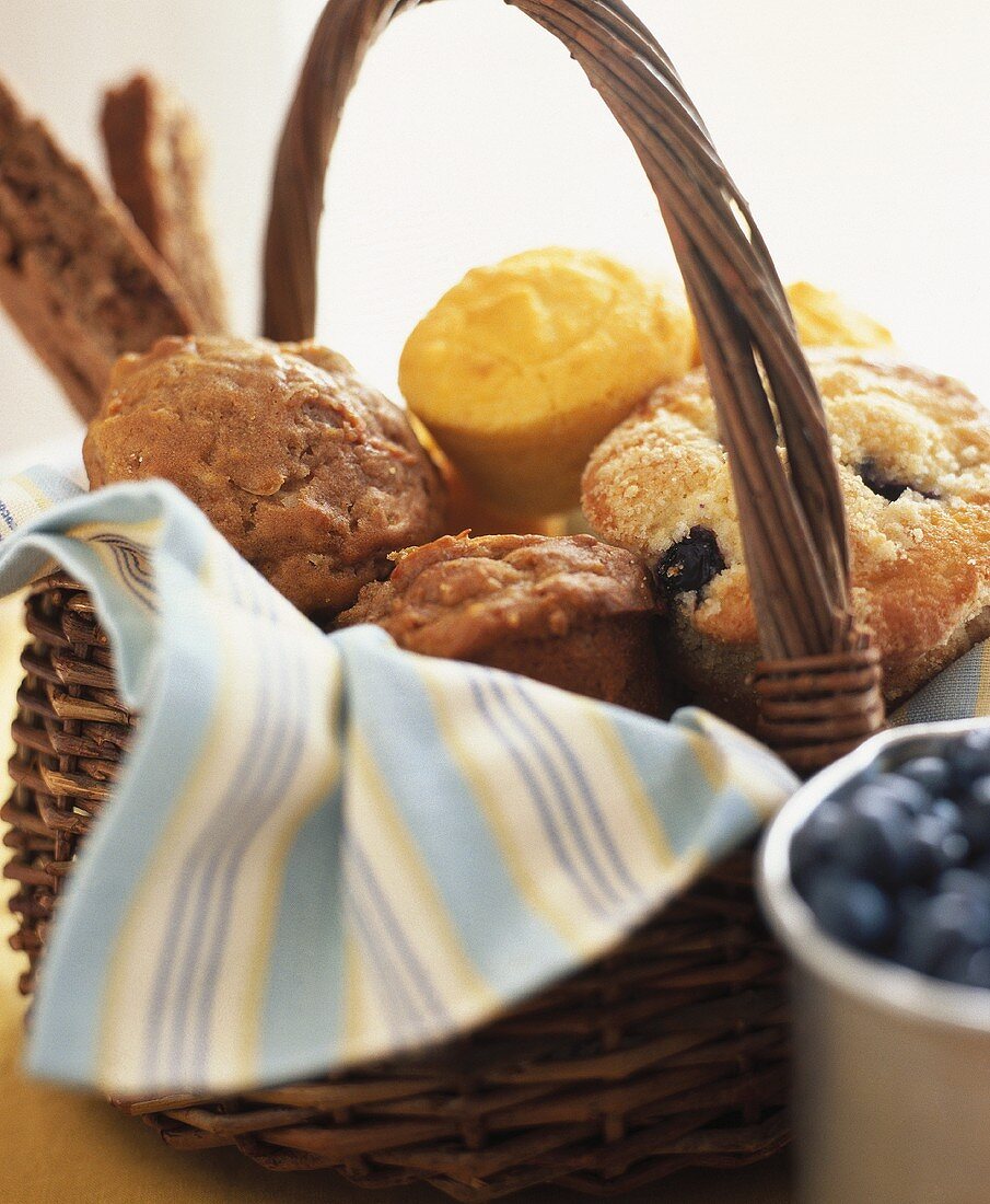 Basket of assorted pastries