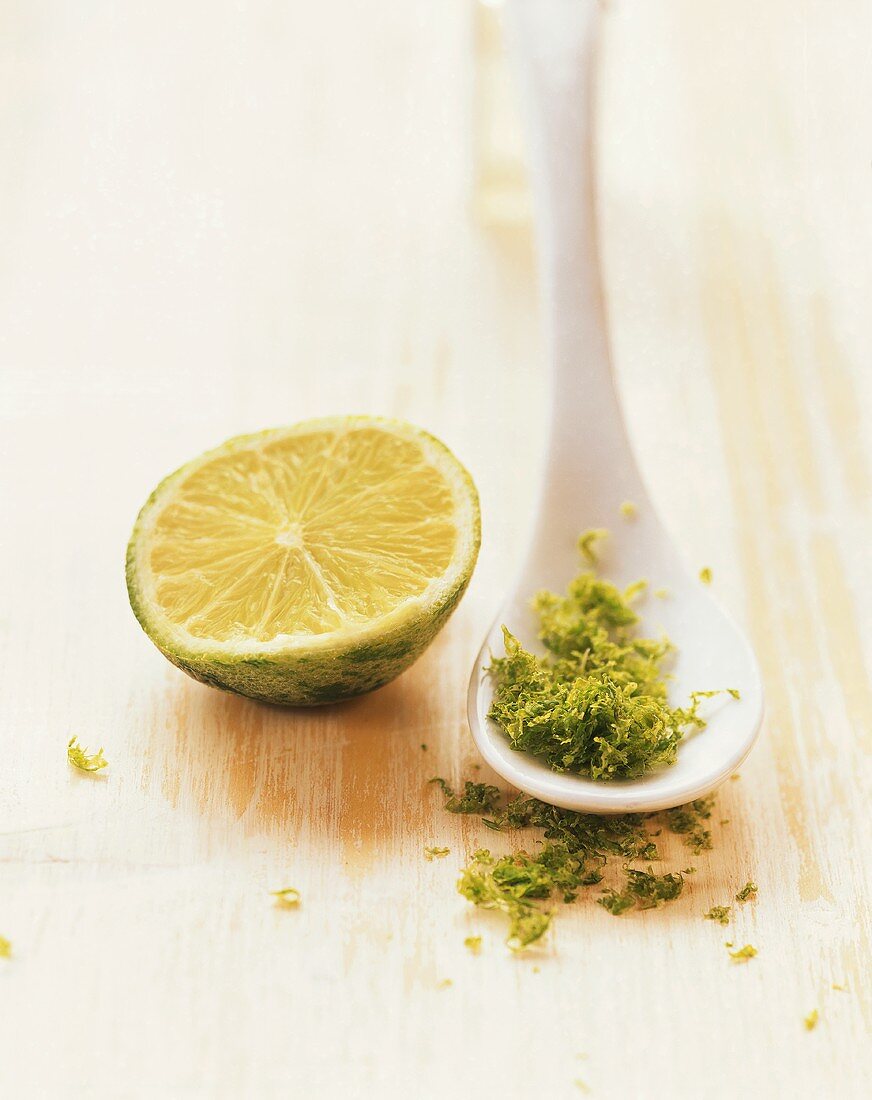 Spoonful of grated lime rind and half a lime