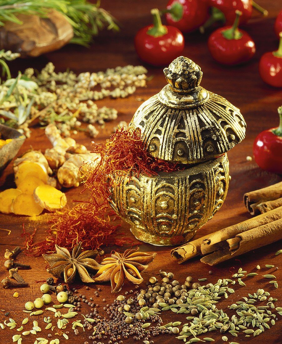 Still life with exotic spices