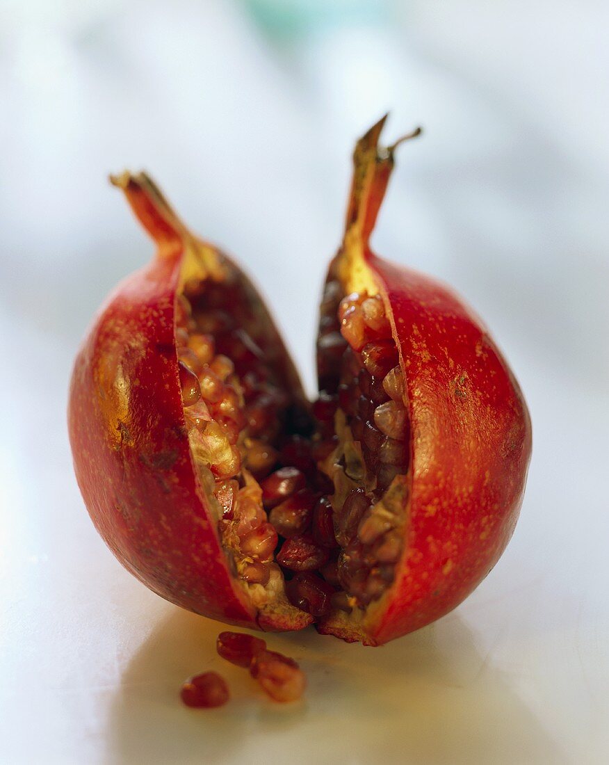 A pomegranate, cut through