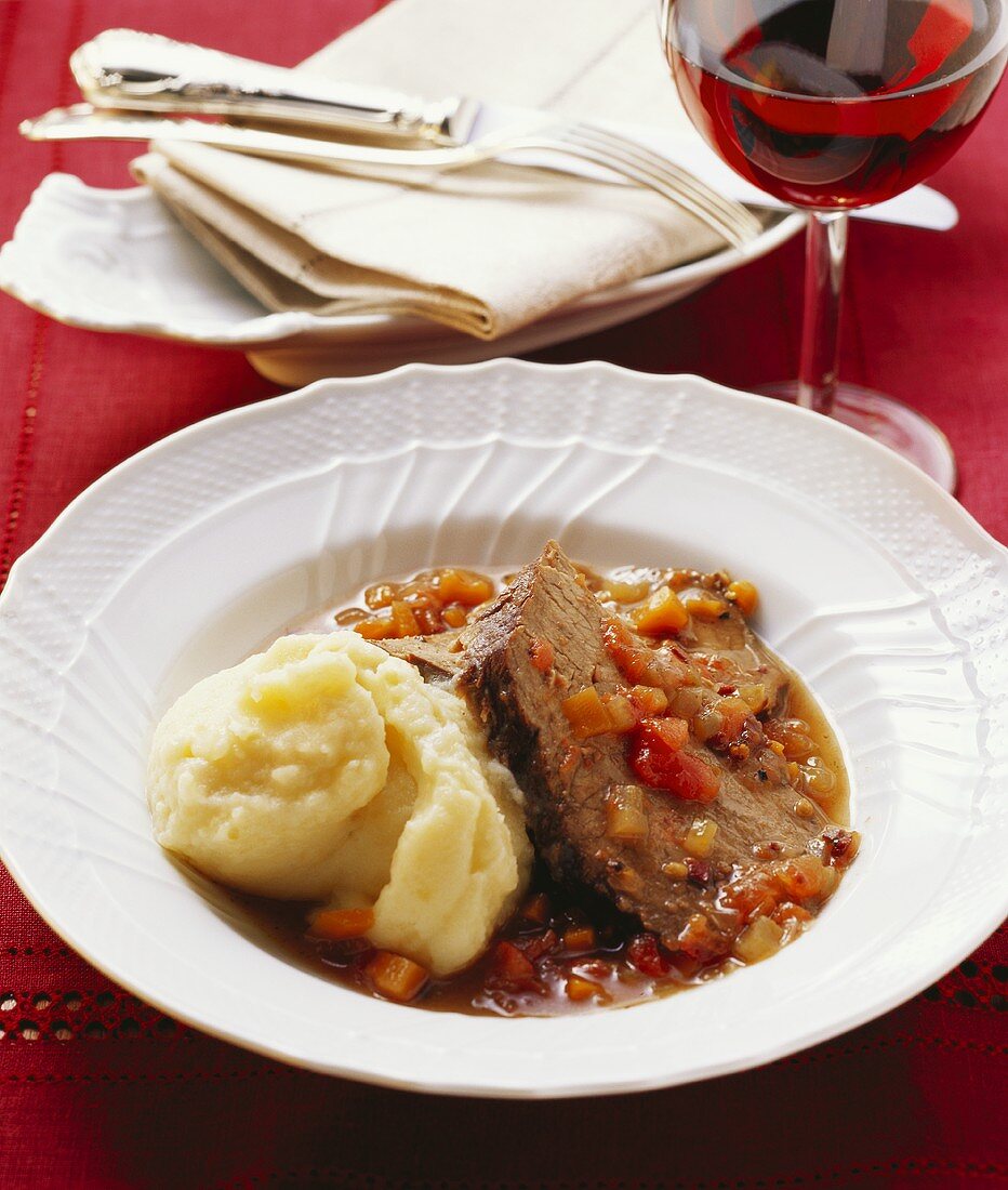 Stracotto (braised beef), Tuscany, Italy