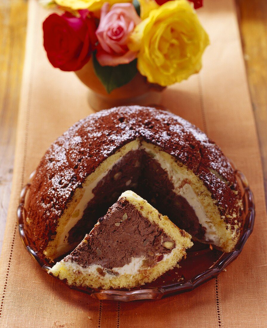 Zuccotto (chilled sponge dessert), Tuscany, Italy