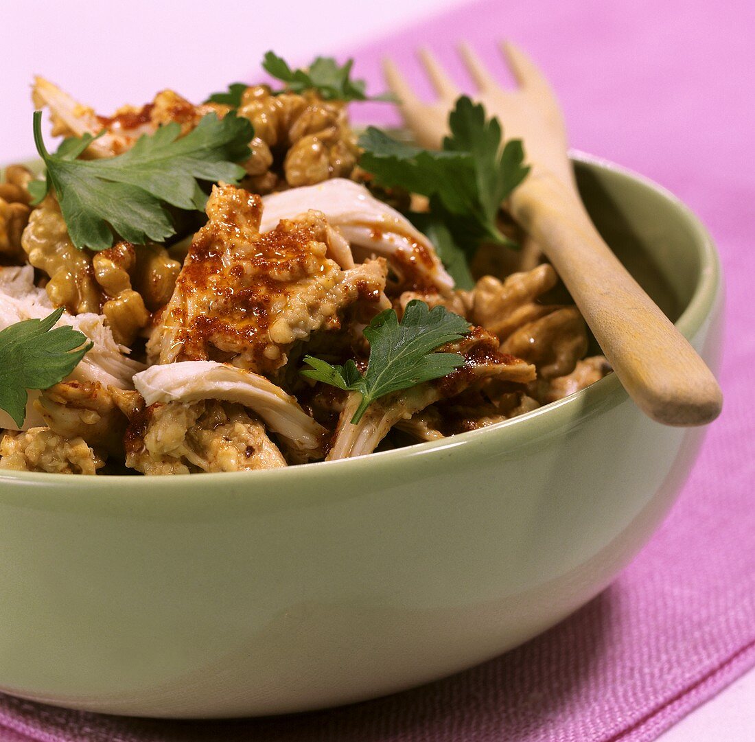 Circassian chicken (chicken with walnut paste, Turkey)