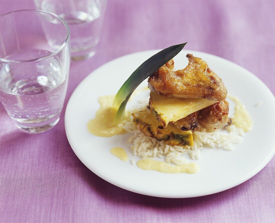 Chicken breast in pineapple and coconut sauce