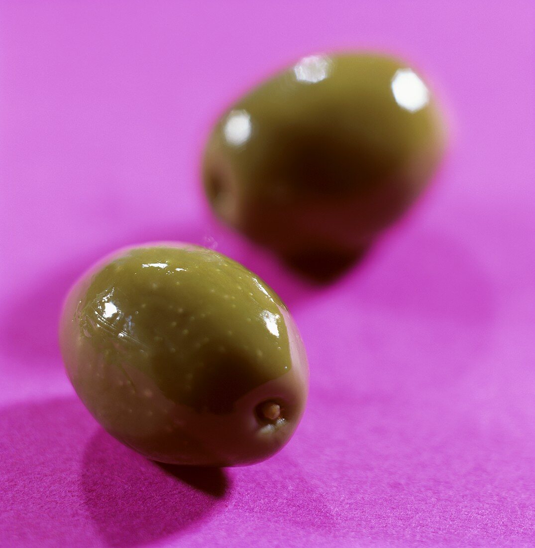 Two green olives