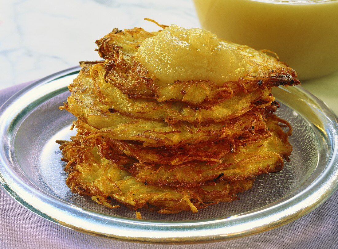 Potato pancakes with apple puree