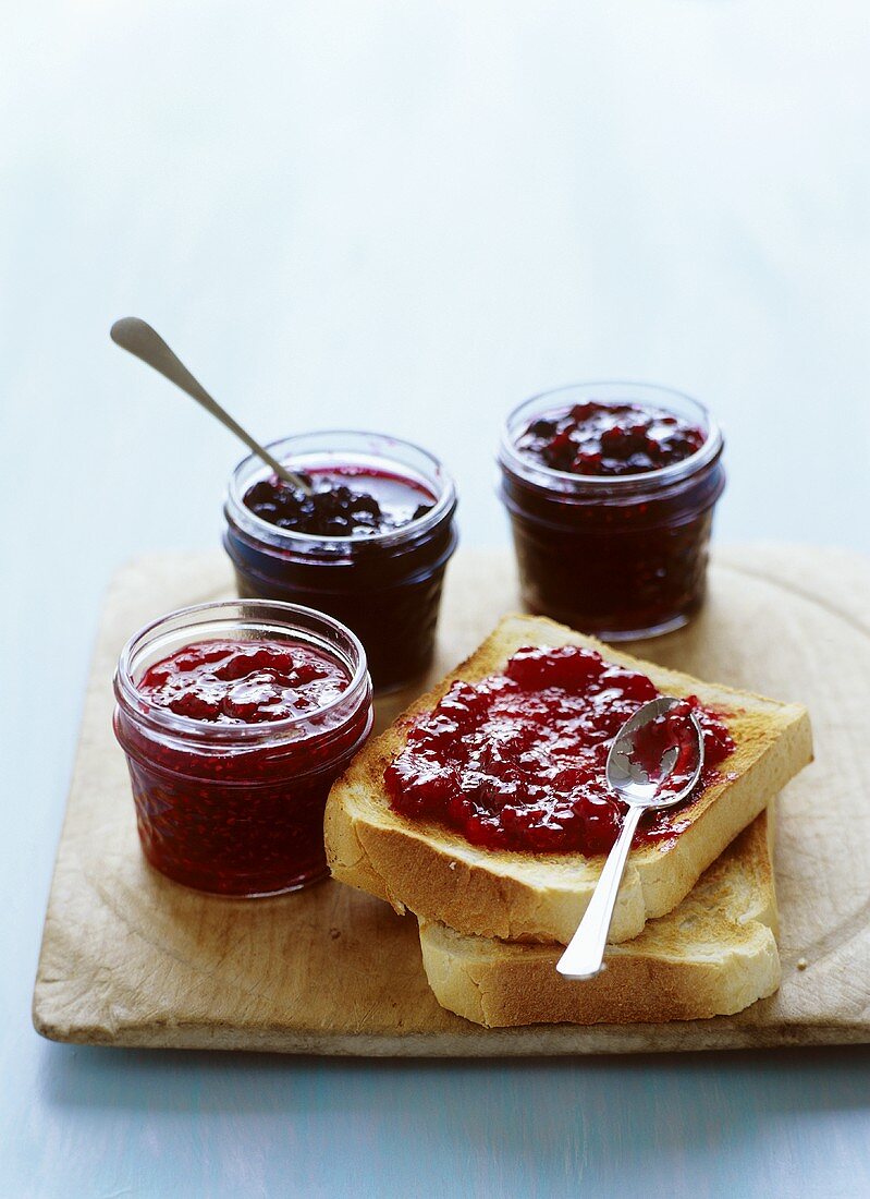 Toast with berry jam