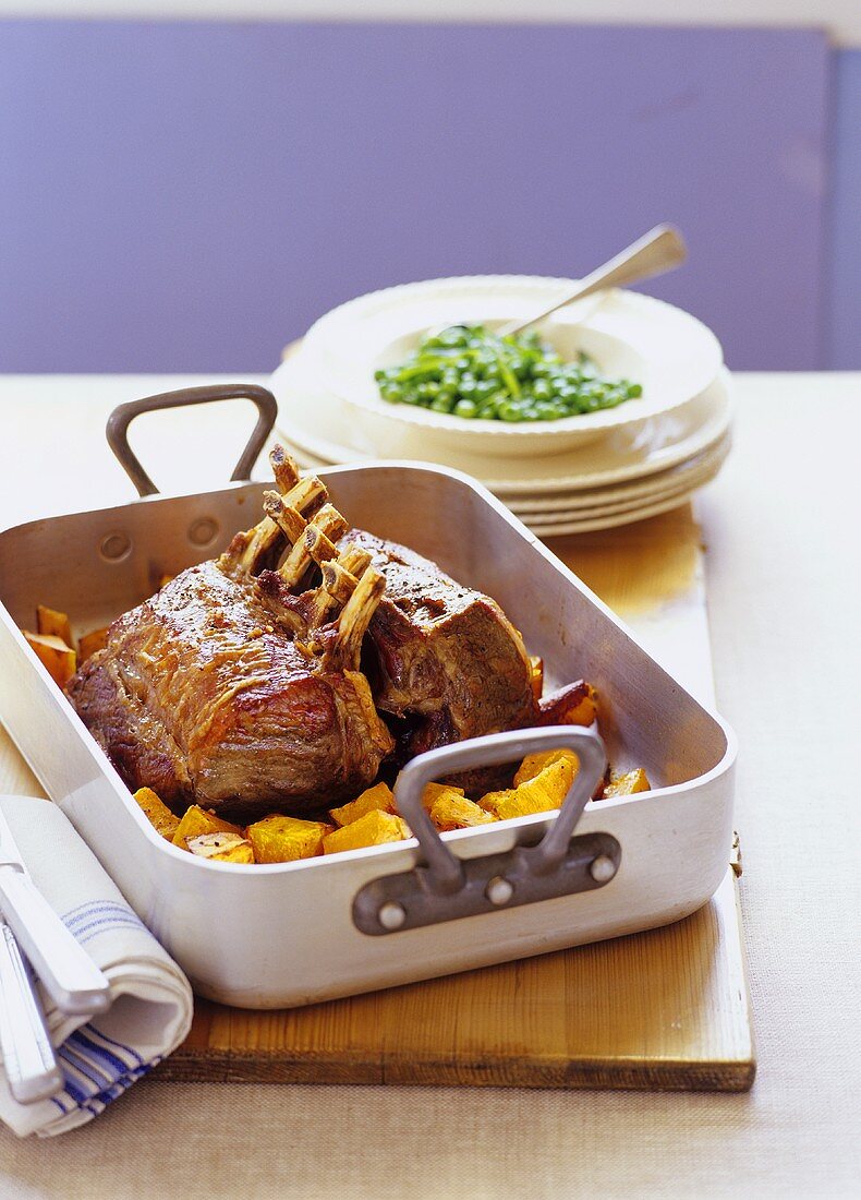 Veal in roasting dish