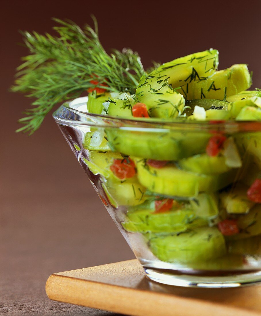 Stewed cucumber with dill
