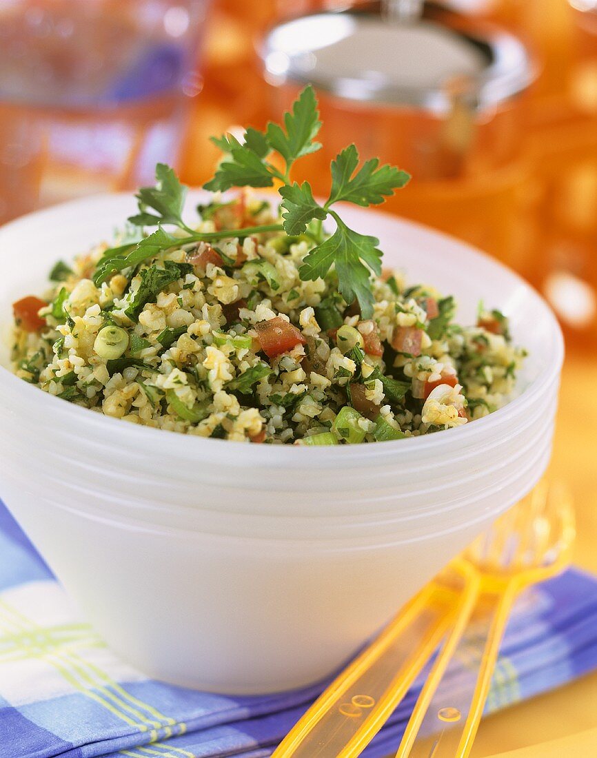 Tabbouleh (bulgur salad with parsley)