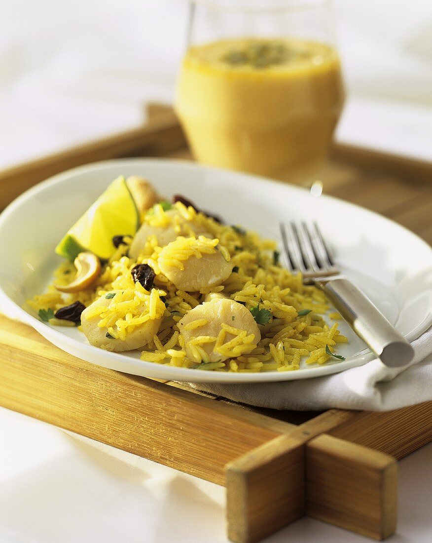 Kedgeree with scallops (English rice dish)