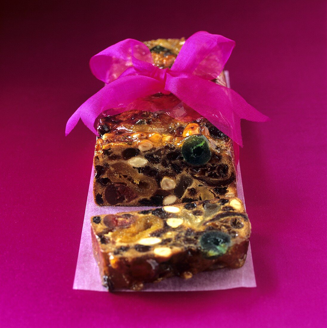 Fruit bread with purple bow