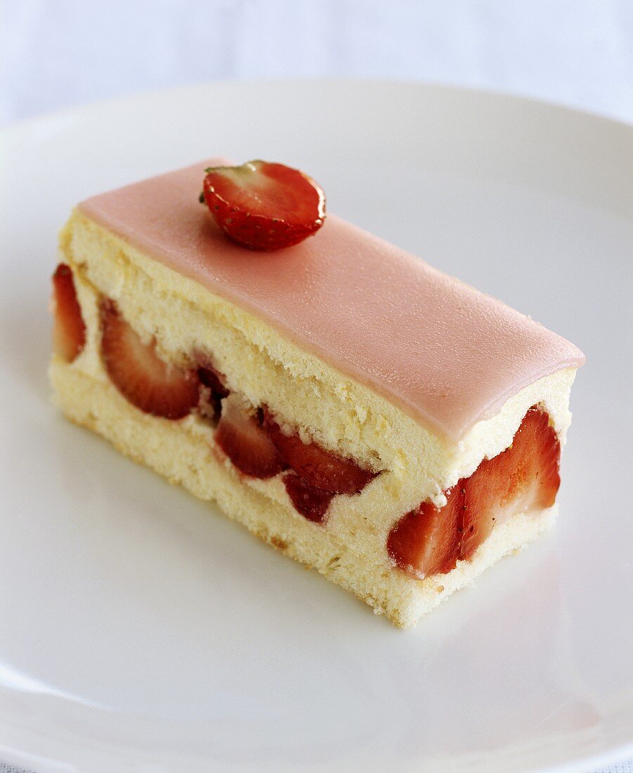 Strawberry sponge slice