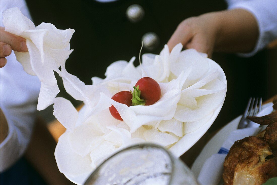 Plate of radishes