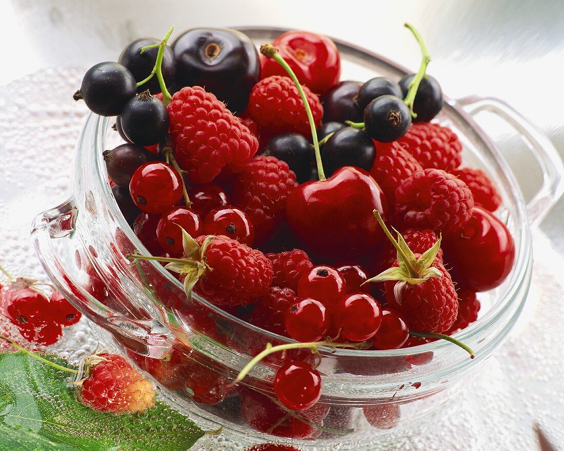 Fresh berries and cherries