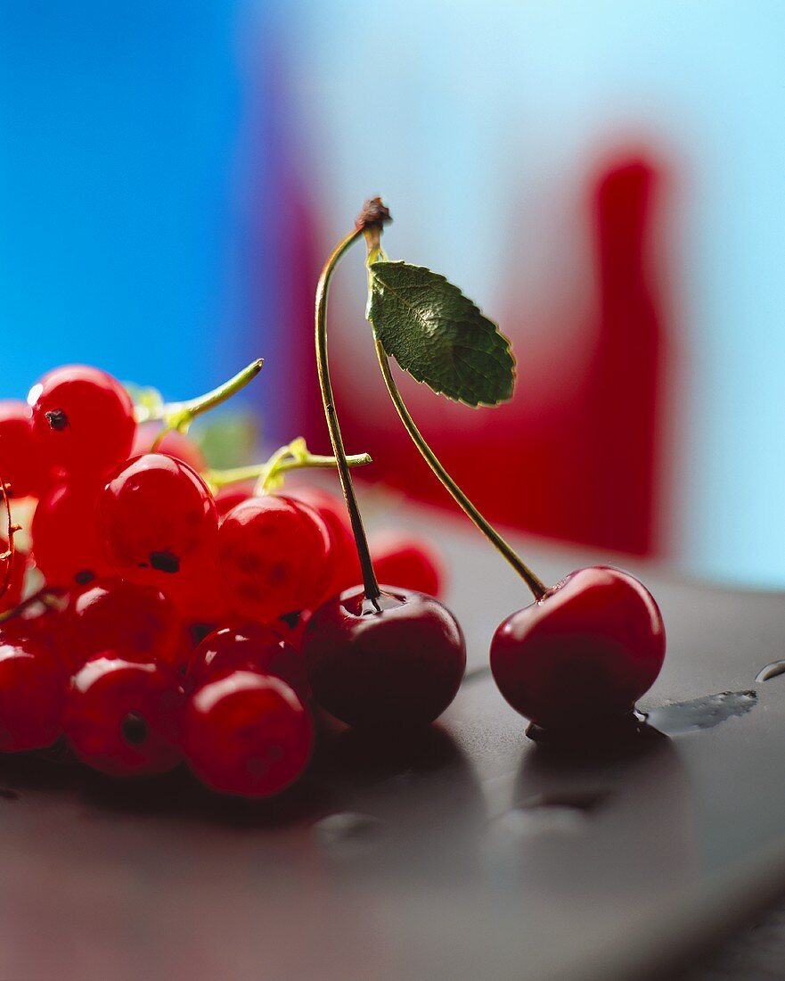 Sweet cherries and redcurrants