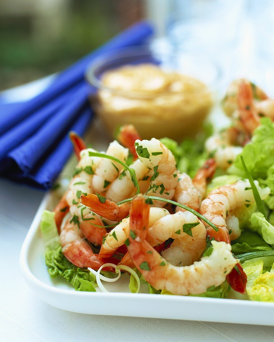 Shrimps with Thousand Island dressing