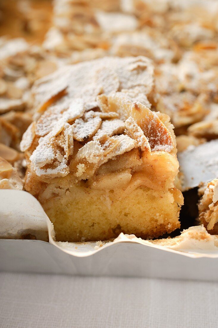 Apple almond cake (close-up)