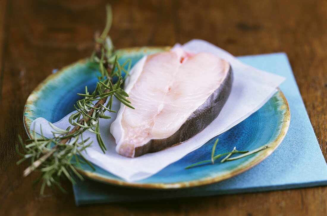 Fish steak with rosemary