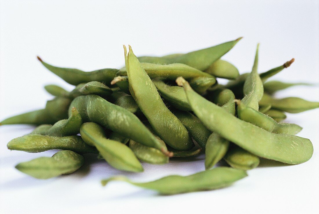 Green Japanese soya bean pods (Edamame)