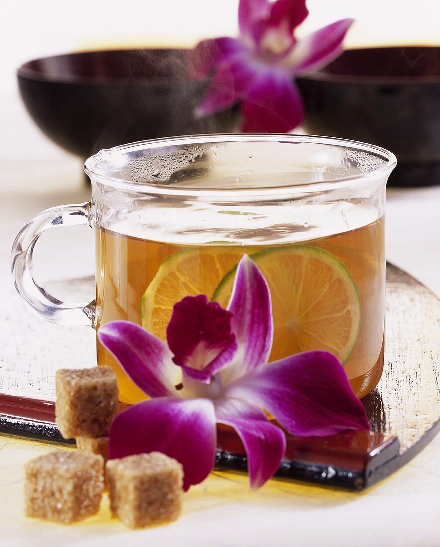 Japanese mulled wine (hot jasmine tea and sake)