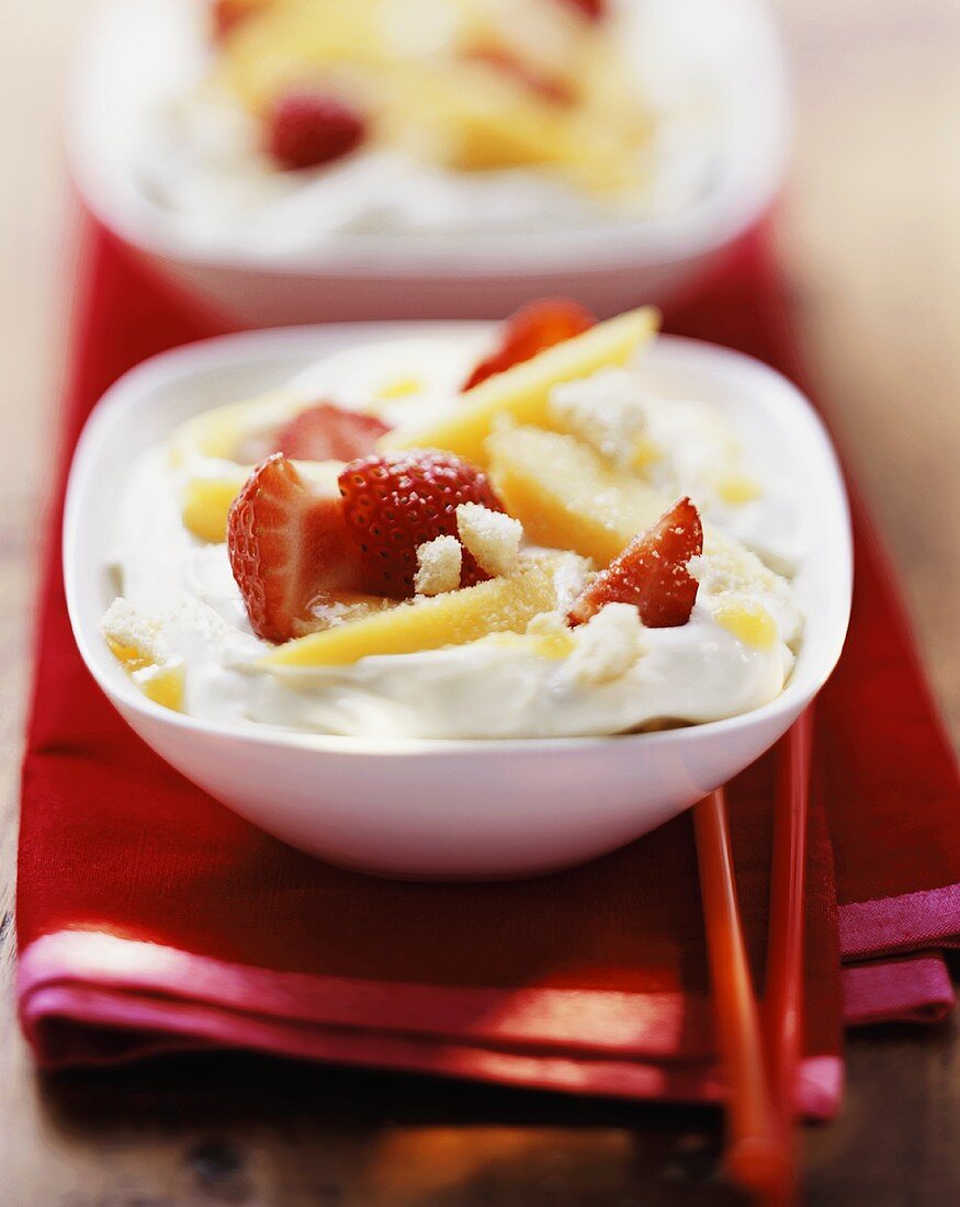 Strawberry and peach quark