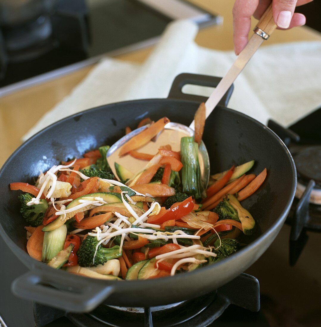Vegetables cooked in wok