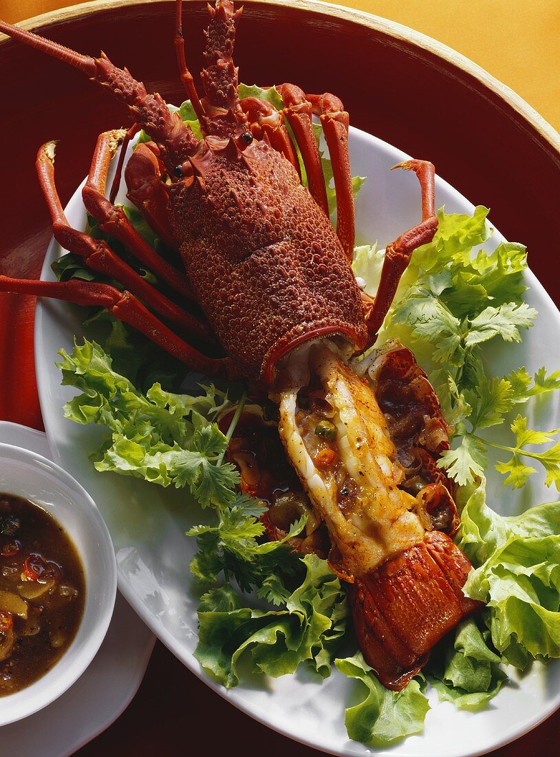 Spiny Lobsters with Tamarinds on Lettuce Leafs