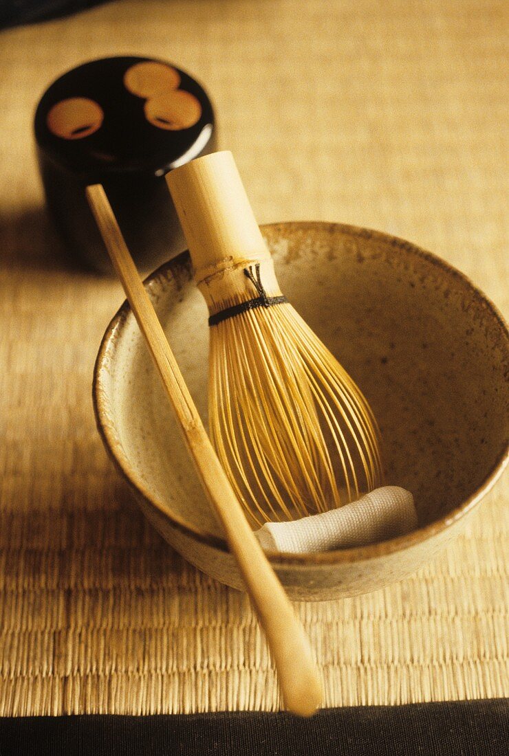 Still life with Japanese tea utensils