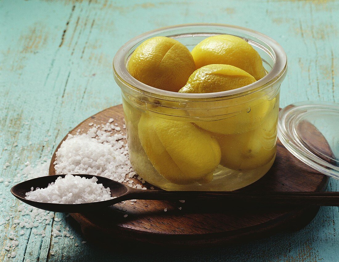 Lemons pickled in salt