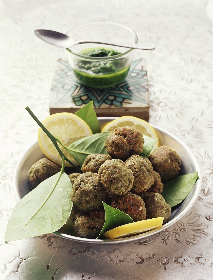 Sardine kefta (Middle Eastern finger food)