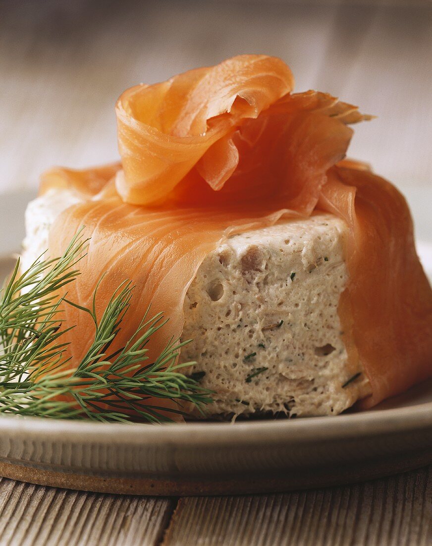 Tuna mousse wrapped in salmon