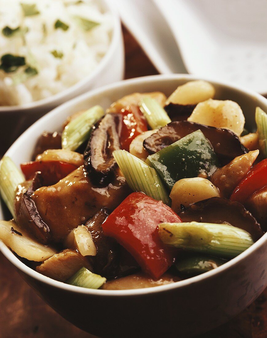 Sweet and sour pork with vegetables
